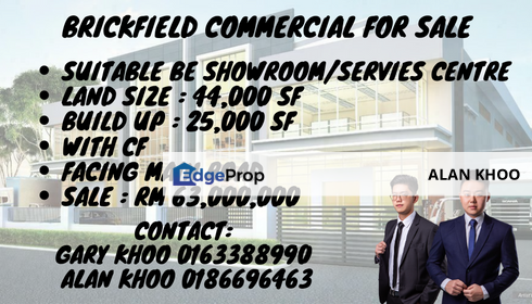 Brickfield Commercial Land For Sale Kuala Lumpur Bangsar Chan Sow lin KLCC Pudu Bukit Bintang, Kuala Lumpur, Brickfields