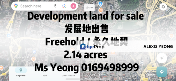 Freehold development land 2.14acres, Kuala Lumpur, Kuchai Lama