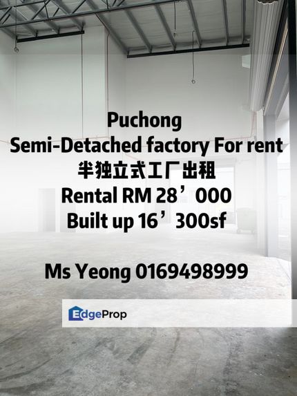 Fully extended renovated semi-d factory for rmet, Selangor, Puchong