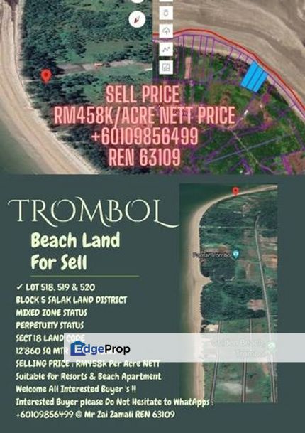 Trombol Paradise Beach Land, Sarawak, Kuching