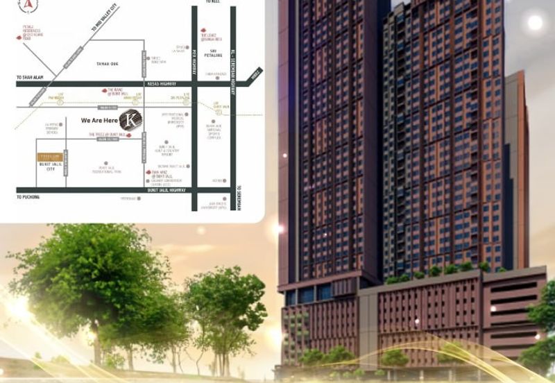 Affordable Full facilities Apartment KINGSWOODZ at Bukit Jalul LRT Link Service for Sale