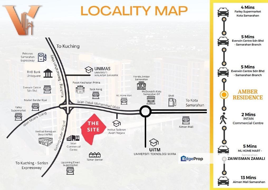 Affordable Full facilities Apartment AMBER RESIDENCE at Kota Samarahan for Sale, Sarawak, Kota Samarahan