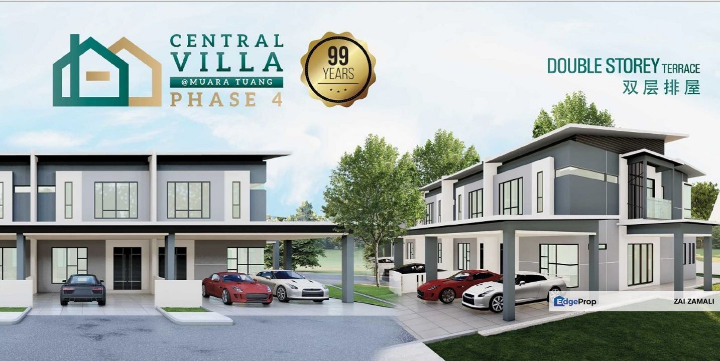 New Double Story Terrace House CENTRAL VILLA Phase 4 at Stutong for Sale, Sarawak, Kota Samarahan