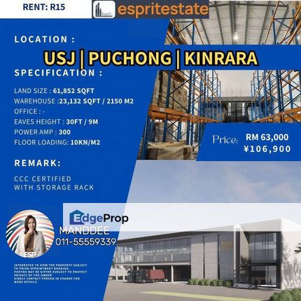 WTR/Puchong/23,132 SQFT/63,000, Selangor, Puchong