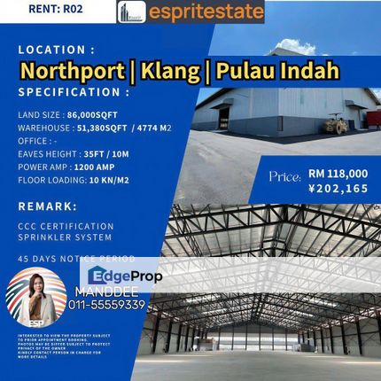 WTR/North Port/51,380 SQFT/118,000, Selangor, Klang