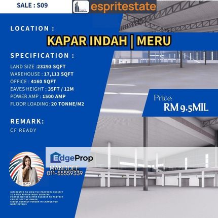 WTS/Semi-Detached/Kapar/17,113 SQFT/9.5 Million, Selangor, Klang