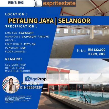 WTR/Commercial Office/39,300 SQFT/122,000, Selangor, Petaling Jaya
