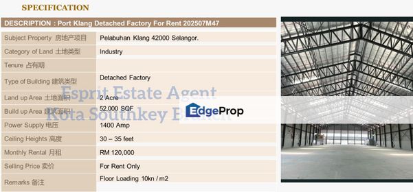 WTR/Pelabuhan Klang/SemI Detached/52,000/120,000, Selangor, Port Klang