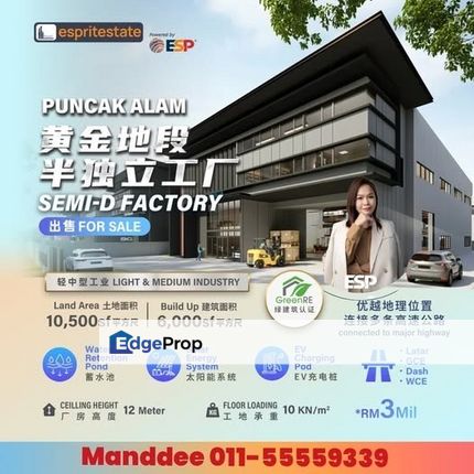 WTS/Puncak Alam/Semi-D/6,000 SQFT/3 Million, Selangor, Bandar Puncak Alam