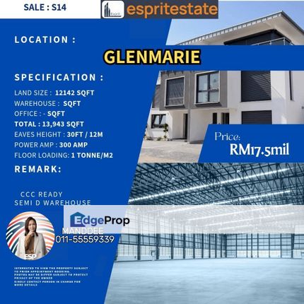 WTS/Glenmarie/12142 SQFT/17.5 Mil, Selangor, Bandar Sri Damansara