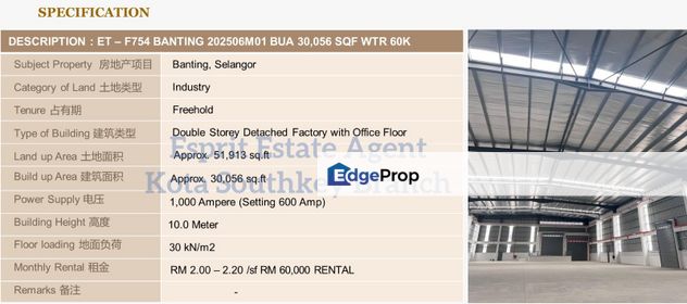 WTR/Banting/30,056 SQFT/60,000, Selangor, Banting