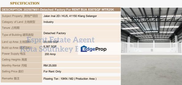 WTR/Jlan Inai 2D, KU5/Detached/8,387 SQFT/25,000, Selangor, Klang