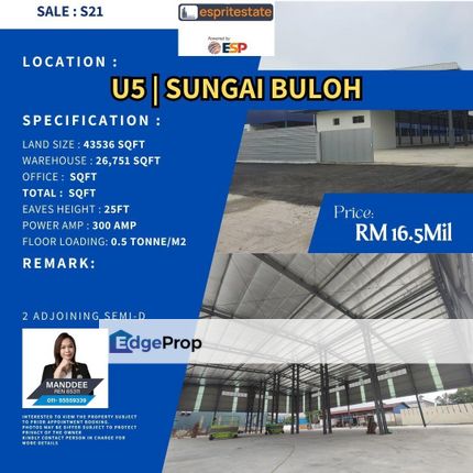 WTS/Semi Detached/Sungai Buloh/26,751 Sqft/16.5 Million, Selangor, Sungai Buloh