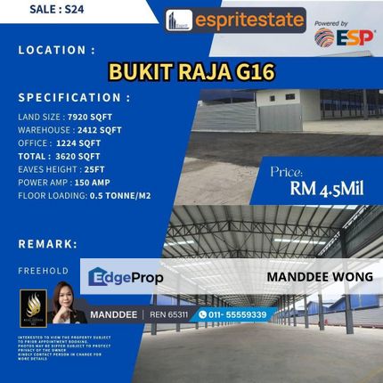 SALE/KLANG/7920SQF/RM4.5MIL, Selangor, Klang