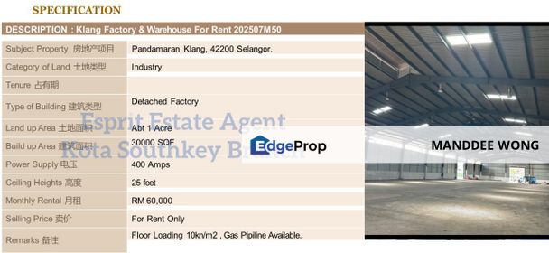 RENT/KLANG/1AC/RM60,000, Selangor, Port Klang