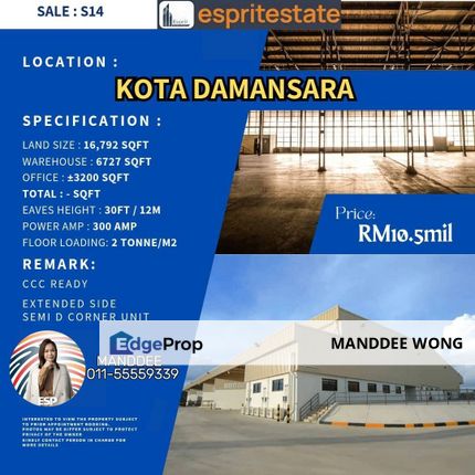 SALE/KOTA DAMANSARA/16792SQF/RM10.5MIL, Selangor, Kota Damansara