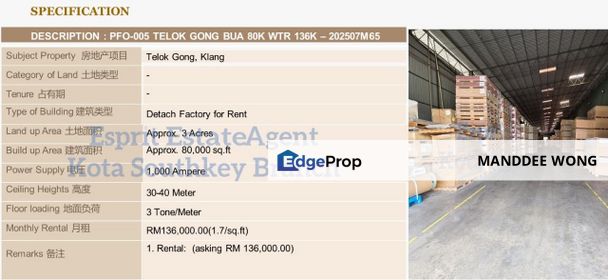 RENT/TELOK GONG/3AC/RM136,000, Selangor, Port Klang