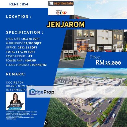 WTR/WAREHOUSE/17,740 SQFT/35K/JENJAROM/KUALA LANGAT, Selangor, Jenjarom
