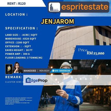 WTR/FACTORY/WAREHOUSE/6,520 SQFT/25K/JENJAROM, Selangor, Jenjarom