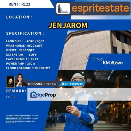 WTR/FACTORY/WAREHOUSE/6,520 SQFT/18K/JENJAROM, Selangor, Jenjarom