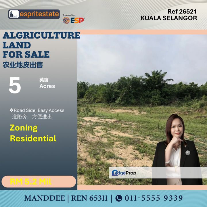 WTS/AGRICULTURE LAND/5 ACRE/5.2MIL/KUALA SELANGOR, Selangor, Kuala Selangor