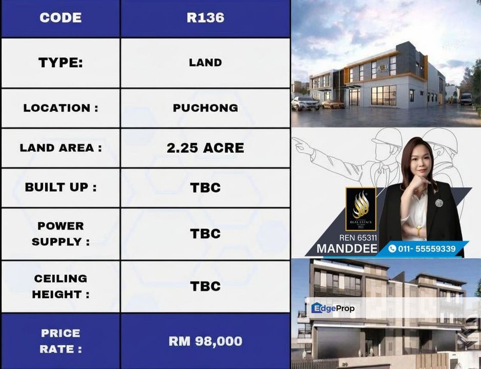 WTR/BARE LAND/2.25 ACRE/98K/PUCHONG, Selangor, Puchong