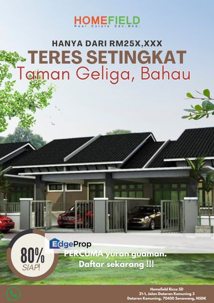 Rumah Mampu Milik Taman Geliga Kuala Jempol, Bahau Teres 1 Tingkat dekat nak ke Bandar Bahau dan Kuala Pilah, Negeri Sembilan, Bahau