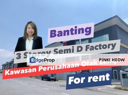  3 Storey Semi-Detached Factory @ Kawasan Perusahaan Olak Lempit,Banting , Selangor, Banting