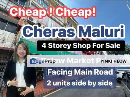 4 Sty Shop (2units side by side) @ Taman Maluri Cheras ,KL for Sale , Kuala Lumpur, Cheras