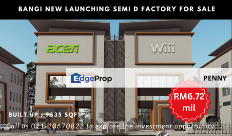 Bangi New Launching Semi Detached Factory For Sale, Selangor, Bangi