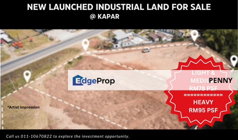 KAPAR NEW LAUNCHED INDUSTRIAL LAND FOR SALE, Selangor, Kapar 