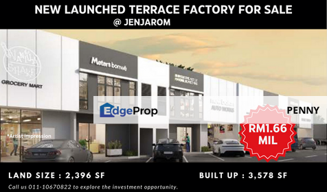 Jenjarom new launched terrace factory for sale 仁嘉隆全新推出的排厂出售, Selangor, Jenjarom