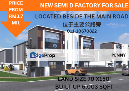 Puncak Alam New Launch Semi D Factory for sale, Selangor, Bandar Puncak Alam