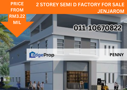 Jenjarom New Launch Semi D Factory For Sale 仁嘉隆新推出半独立工厂出售, Selangor, Jenjarom