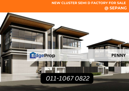 New Cluster Semi D factory for sale at Sepang, Selangor, Dengkil