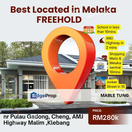 Bumi Lot Freehold nr Melaka Sentral Single Storey House nr Bachang Malim Melaka, Melaka, Melaka Tengah