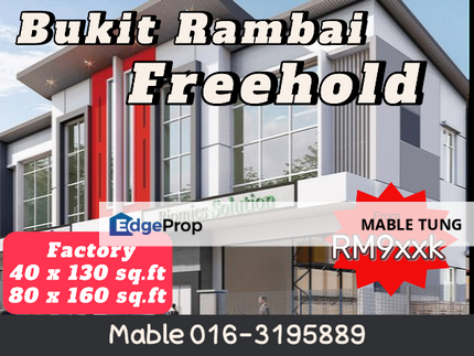 Freehold Semi D Factory 80 x 160 at Bukit Rambai Bertam Tanjung Minyak Melaka, Melaka, Bukit Rambai