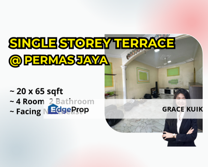 🔥🔥Permas Jaya 百万镇6路全装修美美单层排屋出售🔥🔥  客厅厨房有扩建‼️ 楼上还有做阁楼‼️ 上南北大道真方便‼️ 左右都是华人邻居‼️, Johor, Permas Jaya/Senibong