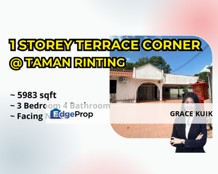  Taman Rinting超大间的单层角头单位出售🔥将近6000方尺~~ 靠近Megah Ria，Permas Jaya，Seri Alam🥰, Johor, Masai