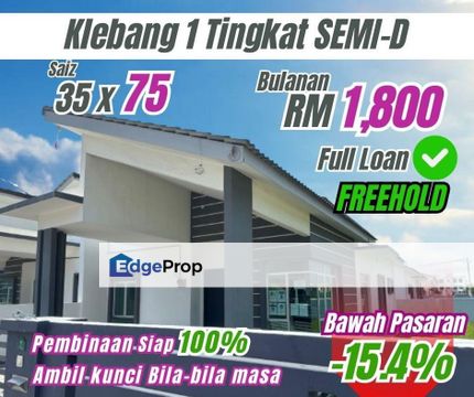 Single Storey Semi D House at Klebang Perdana For Sale , Perak, Chemor