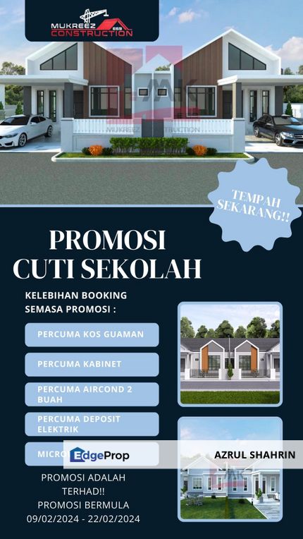 18 Unit Semi D Setingkat Moden & Elegen Design English Style untuk Dijual, Kelantan, Wakaf Baru