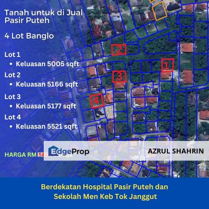 Tanah Lot Banglo dekat Hospital dan Bandar Pasir Puteh, Kelantan, Pasir Puteh