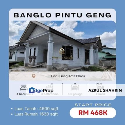 Banglo Setingkat Di Pintu Geng Kota Bharu untuk dijual, Kelantan, Kota Bharu