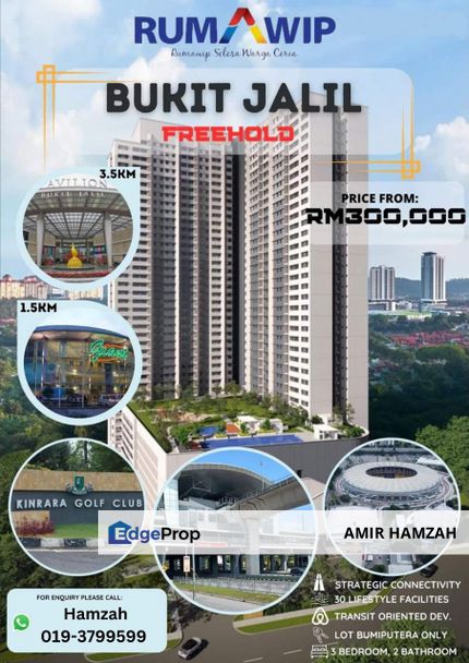 Bukit jalil, RumaWip Bukit Jalil, Bandar kinrara, 1km ke LRT Bandar kinrara 5, Kuala Lumpur, Bukit Jalil