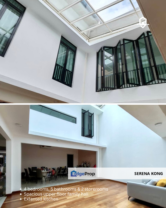 📣 Glass-roof Sky Courtyard Aralia @ Elmina Gardens 2 Storey Superlink House for RENT!, Selangor, Shah Alam