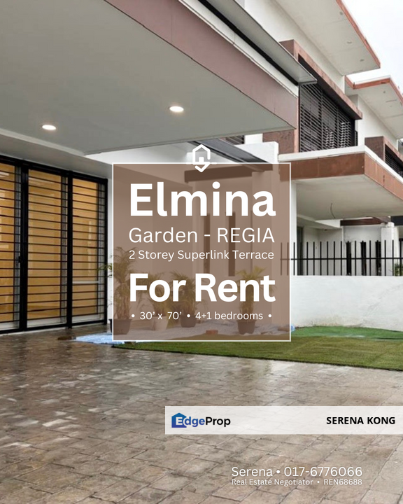 📣 Elmina Gardens - REGIA 30’ x 70’ 2 Storey Superlink Terrace for RENT!, Selangor, Shah Alam