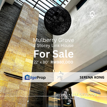 Fully Furnished & Renovated Mulberry Grove Denai Alam 2 Storey Link House for SALE!, Selangor, Shah Alam