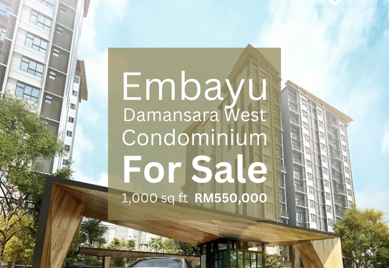 Brand New Corner Unit Completed with Partial Furnished! Embayu Damansara West Subang 2 Condo for SALE!!