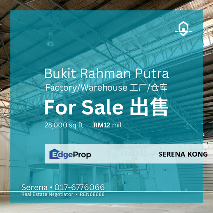 📣 28K sq ft Sungai Buloh Bukit Rahman Putra Factory/Warehouse for SALE! 工厂/仓库出售!, Selangor, Sungai Buloh