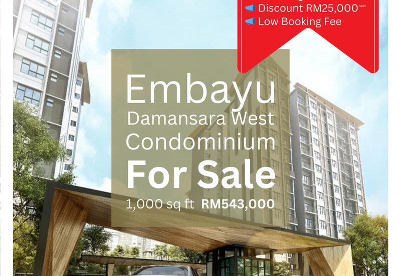 📣 Special Offer Month!! Brand New Corner Unit Completed with Partial Furnished! Embayu Damansara West Condominium for SALE!!